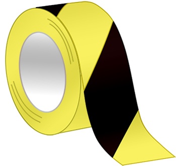 Hazard Warning Tape - Black/Yellow - Striped