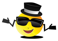 Cool Dude Smiley Face Top Hat Shades Funny Arty Funky T-Shirt Tee ...
