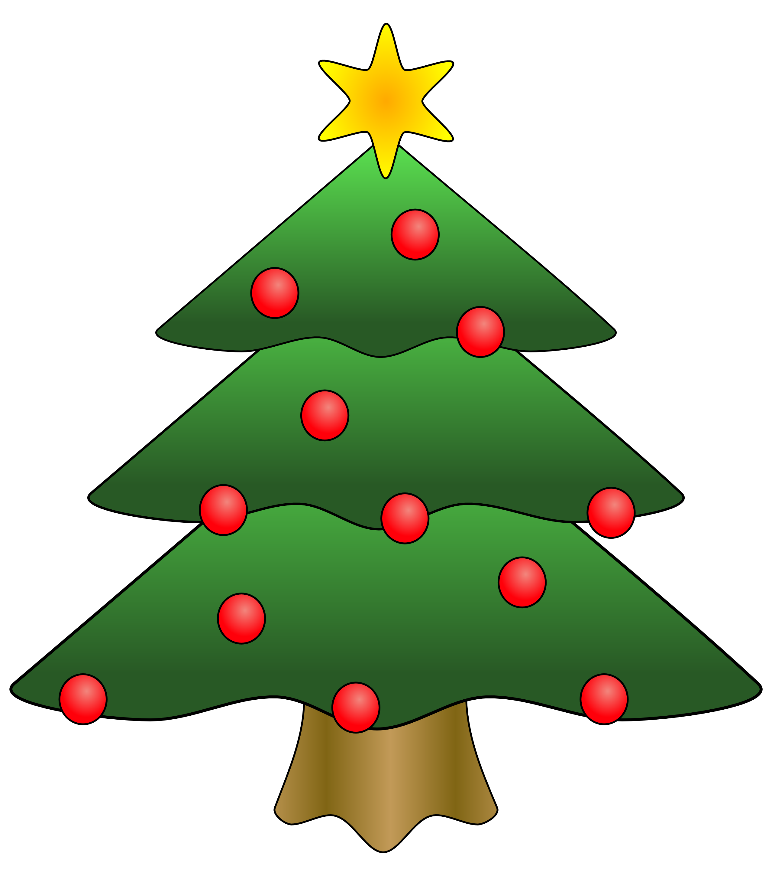 Clip Art: Christmas Tree 1 Evergreen Xmas Art ...