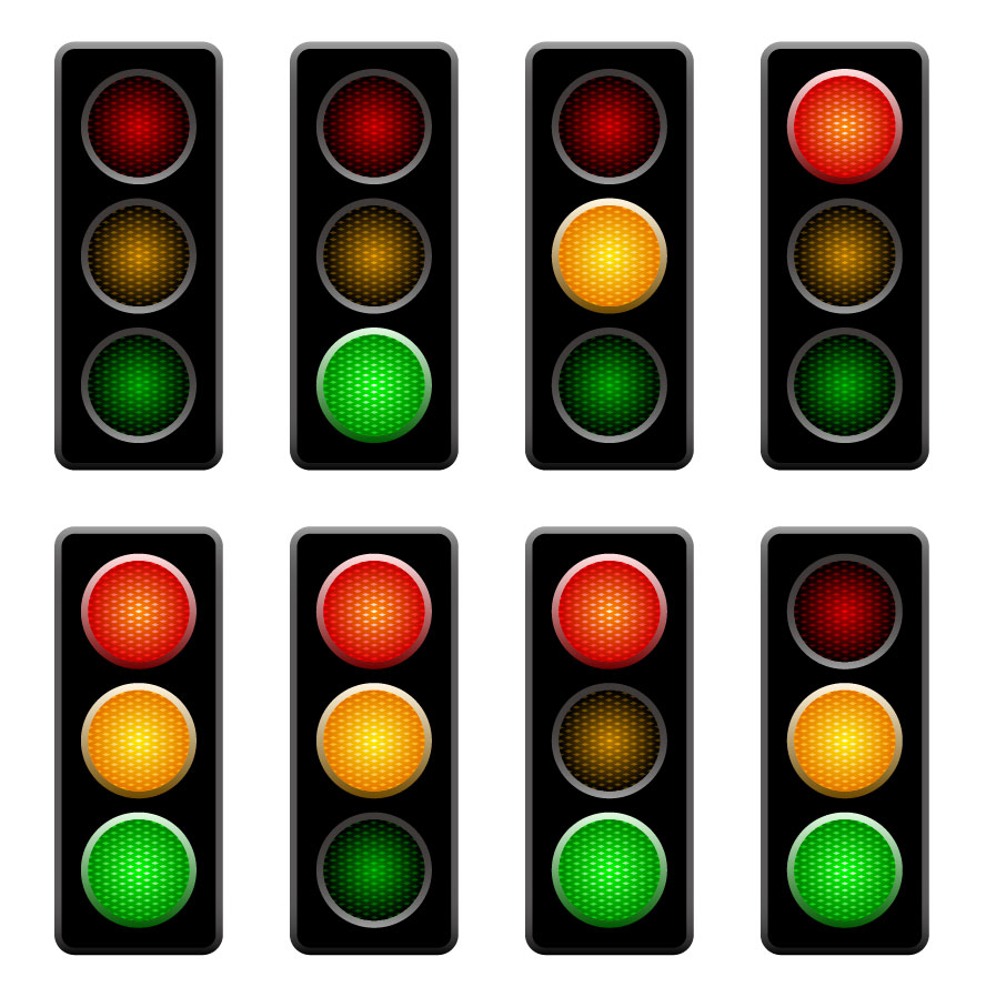 Free vector about road signs traffic light template