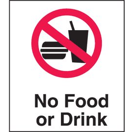 No Food Or Drinks Sign