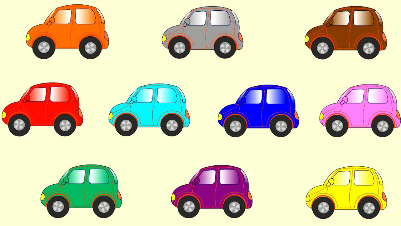 Learn Color Cartoons for Children: Coloured Cars [èªæ??ç??å­©å­å??å»º ...
