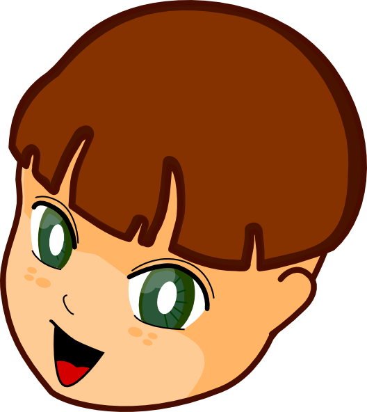 Clipart of kid with brown hair and eyes