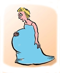 Pregnant Woman Cartoon Clipart