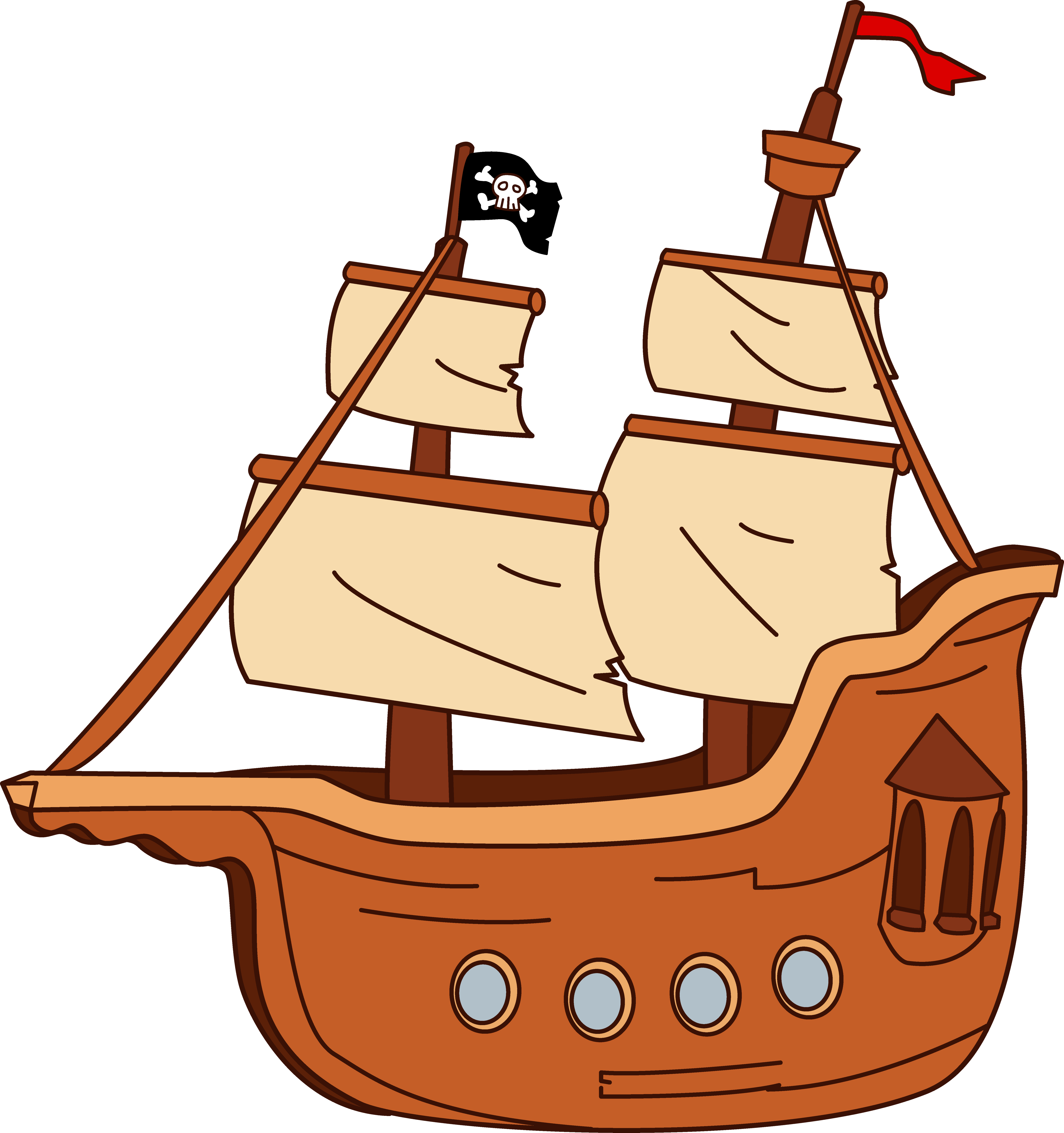 Cartoon pirate ship clip art