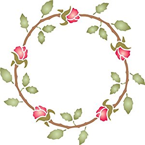 Amazon.com: Rose Wreath Stencil - (size 10.5"w x 10.5"h) Reusable ...