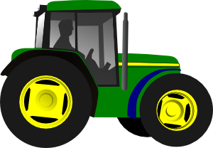Simple tractor trailer clipart green