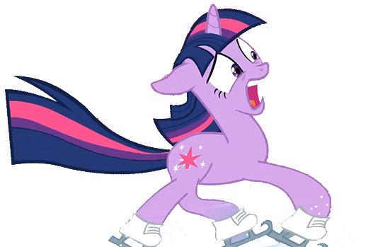 Animated GIF - Twilight Sparkle, ice skating, scared, out of ...