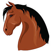 Brown horse head clipart