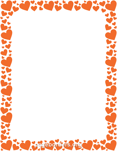 Orange Heart Border: Clip Art, Page Border, and Vector Graphics