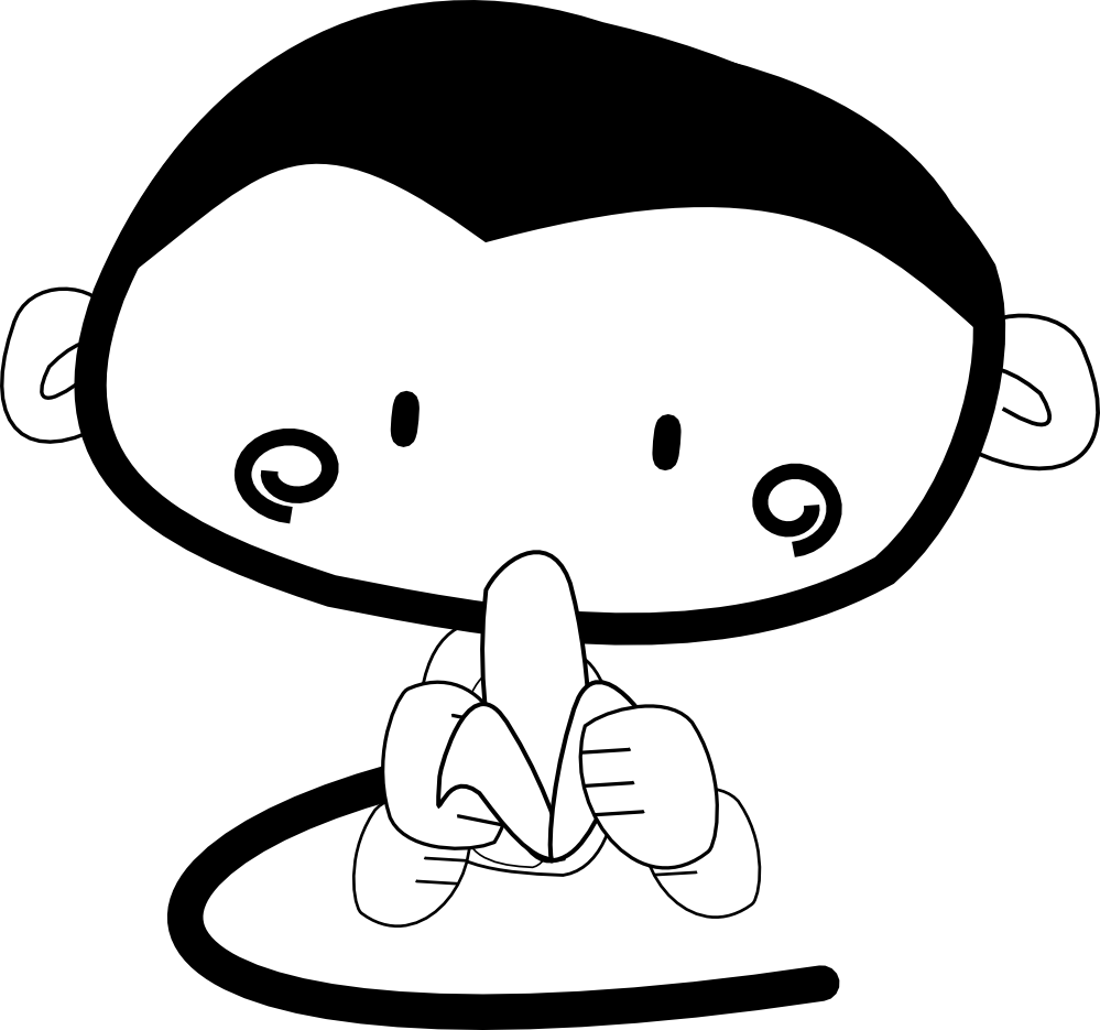 487 views Monkey black and white photos of monkey outline drawing black and ...