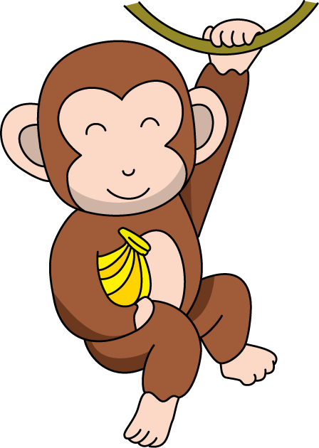Monkey banana clip art image #1444