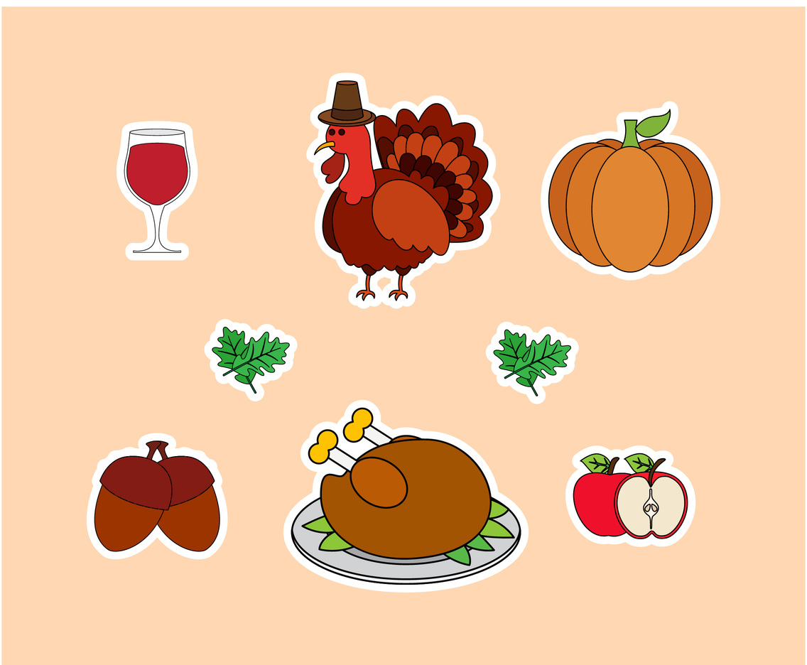 Thanksgiving Turkey Vector Set Vector Art & Graphics | freevector.com