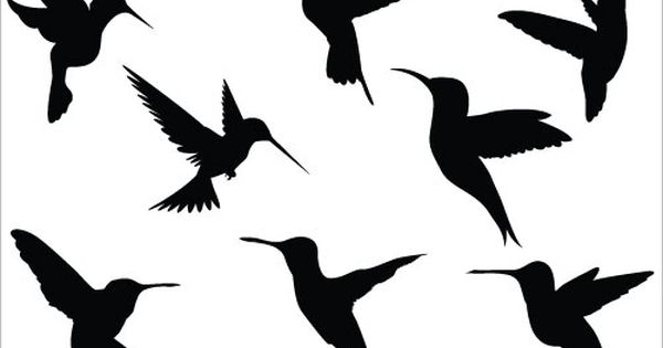 Hummingbirds, Silhouette and Clip art