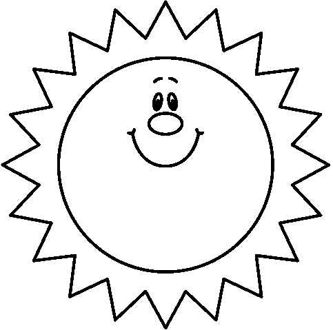 Sun clipart black and white outline
