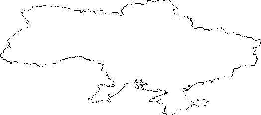 Blank Outline Map of Ukraine