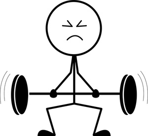 Weakling Cartoon Clipart Image - Skinny, Scrawny Weightlifter ...