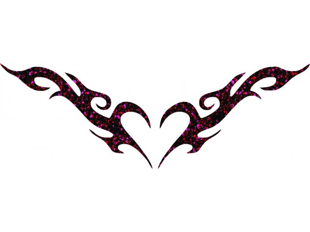 Heart 02 glitter tattoo stencil | glitterify.