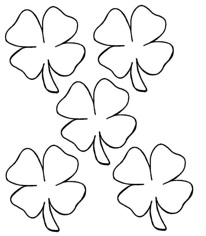 Four Leaf Clover Coloring Page St Patricks Day Crafts Yooall 