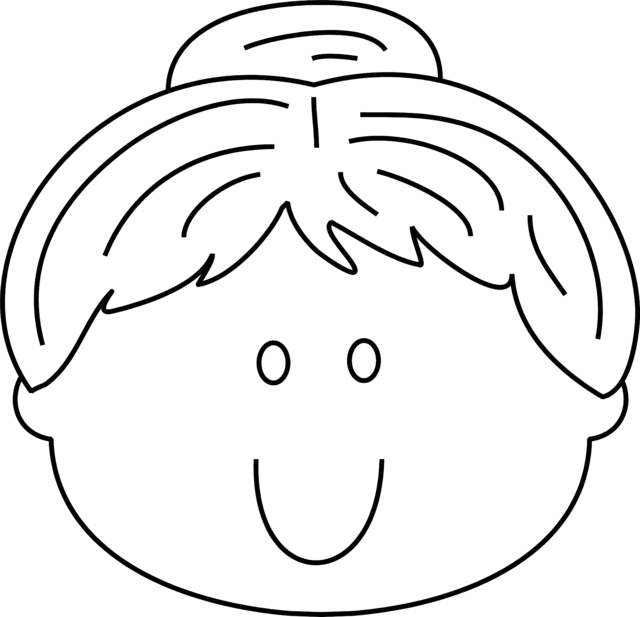 happy face girl with bun coloring page greatest book