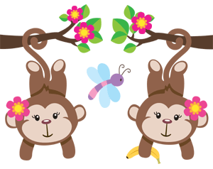 Baby Girl Monkey Clip Art Vector Online Royalty Free - Quoteko.