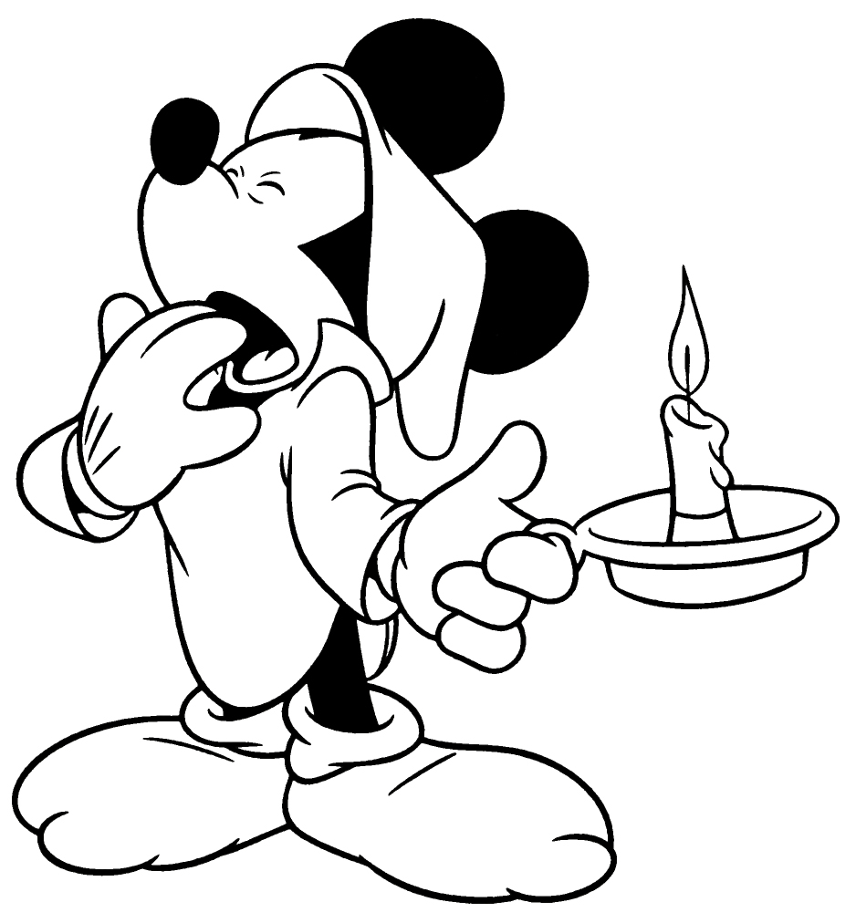 Sleepy Mickey Mouse Coloring Page Wallpaper HD ...