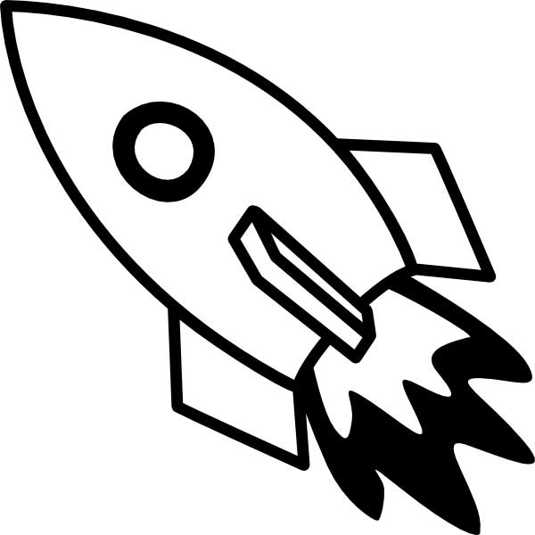 Rocket Blast Off Coloring Page for Kids - Free Printable Picture