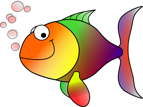 Bubbling Cartoon Fish Clip Art - vector clip art ...