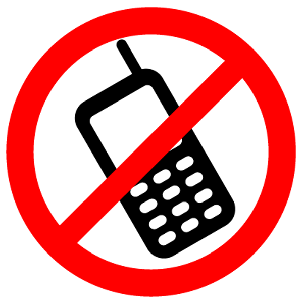 No Cell Phones Allowed Sign