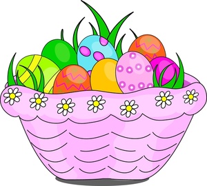 Easter Basket Clipart Image - Easter Basket Full of Easter Eggs