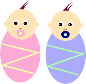 Boy Girl Twin Babies clip art - vector clip art online, royalty ...