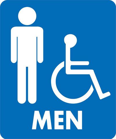 Men with Handicap Swimming Pool signs 10" x 12"