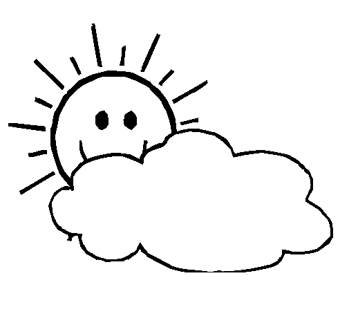 Coloring page Sun and cloud to color online - Coloringcrew.