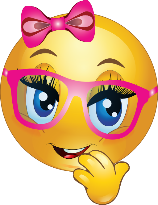 Girl Wearing Pink Glasses Smiley Emoticon Clipart | i2Clipart ...