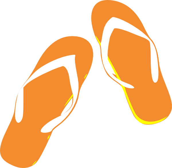 Orange Flip Flops clip art - vector clip art online, royalty free ...