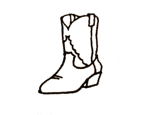 Embroidery.com: Cowboy boot outline: Individual Machine Embroidery ...