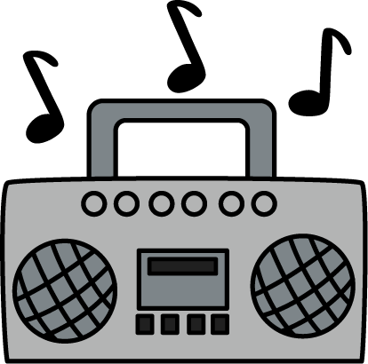Boombox Black And White Clipart