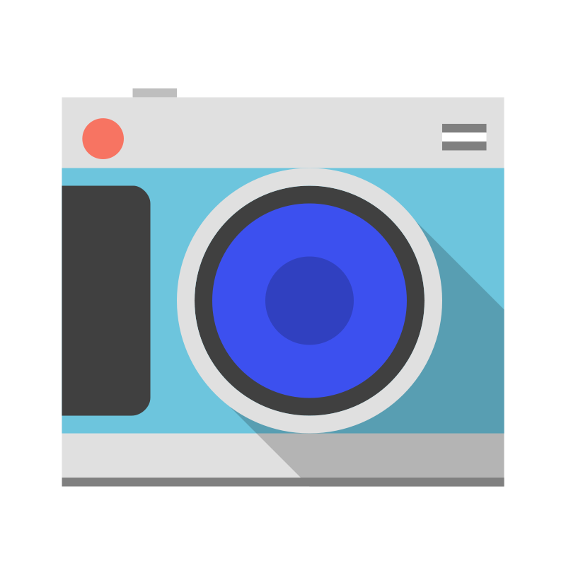 You can use this simple camera clip art for personal or commercial use. Use this camera clip art whenever you need to show an image of a camera on your