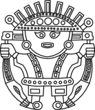 Black and White Aztec Clipart