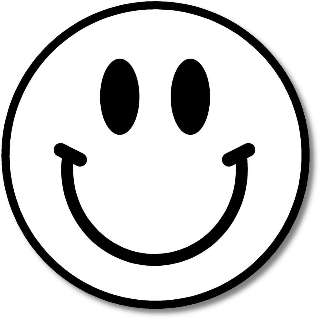 clip art happy face black and white - photo #1