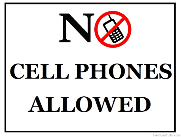 Printable No Cell Phone Sign