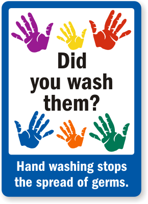 Did Wash Hand Washing Stops Germs Sign | Germs on hands | Pinterest