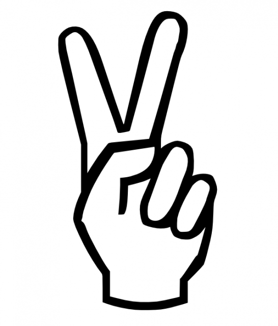 Cartoon Peace Sign Hand