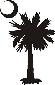 SC South Carolina Palmetto Tree and Moon Decal Sticker