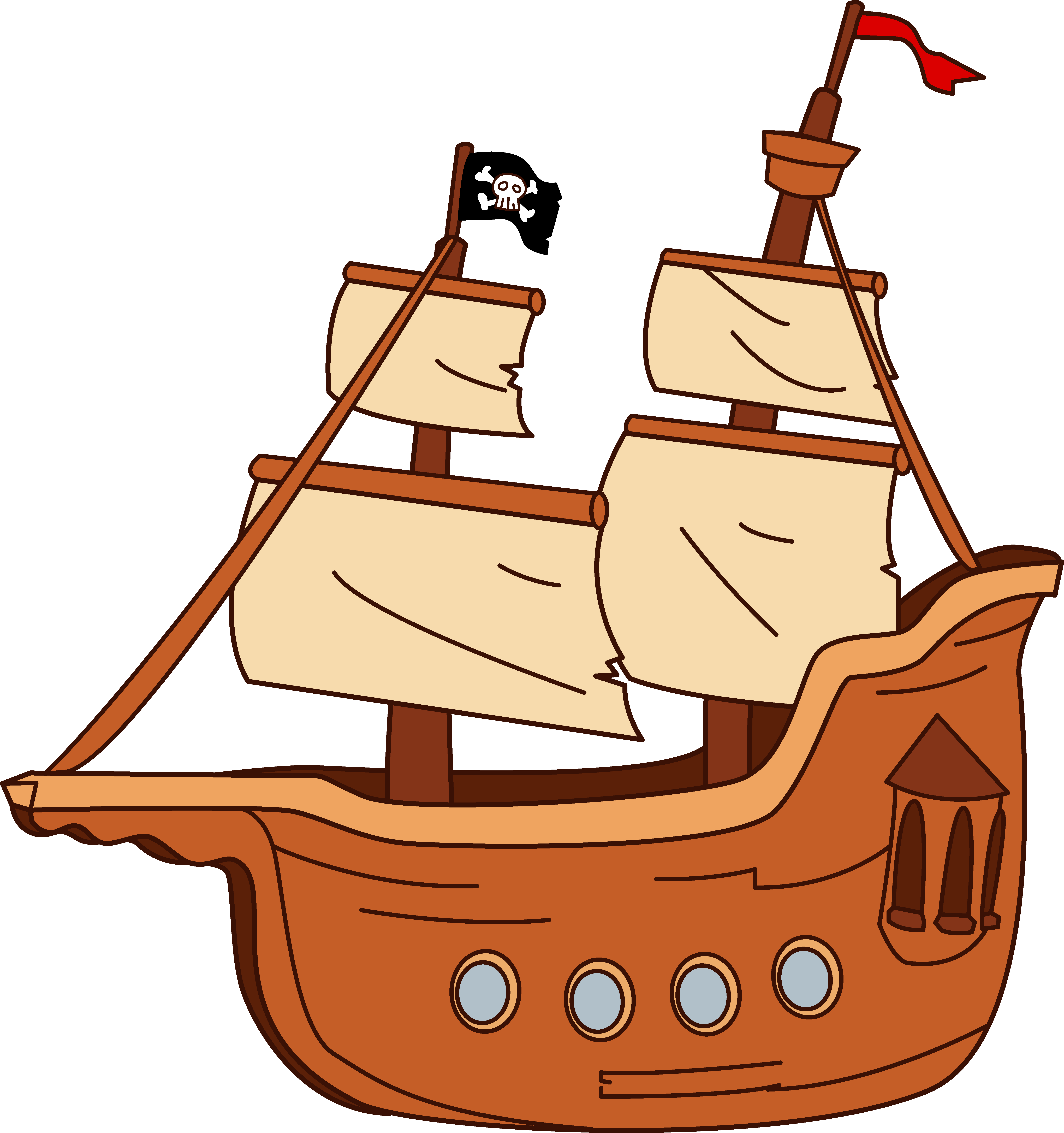 Pirate Ship Clipart - Tumundografico