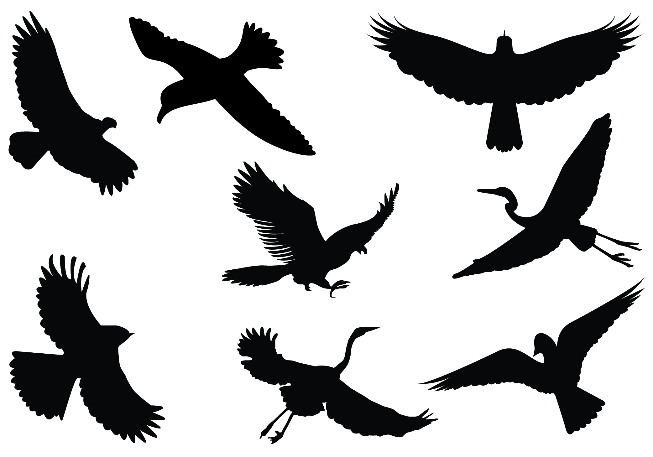 2 bird silhouette flying clipart