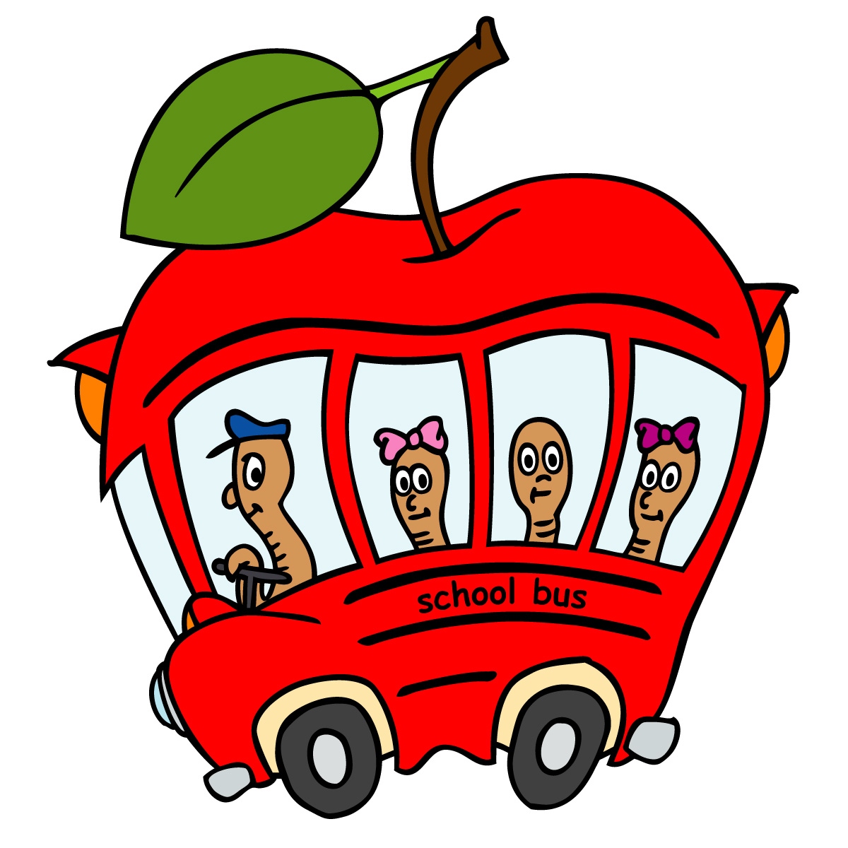 Driving school bus funny clipart