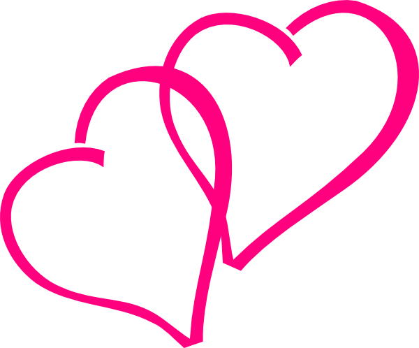 Pink heart outline clipart