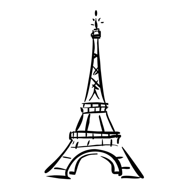 Pics For > Eiffel Tower Cartoon Black And White