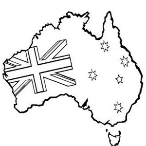 Australia Map and Flag for Australia Day Decoration Coloring Page ...